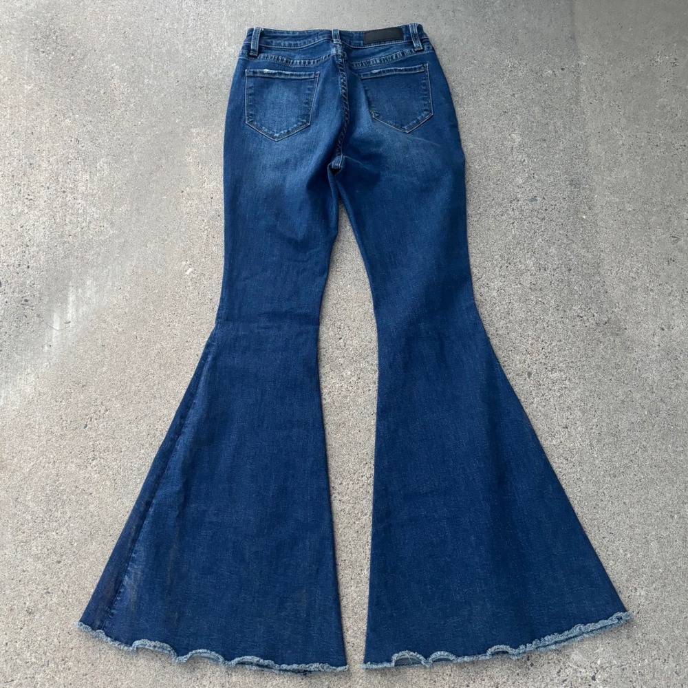 Rock And Roll Denim High Rise Bell Bottom Flared Medium Wash Women's Jeans 27x36 - Picture 2 of 3